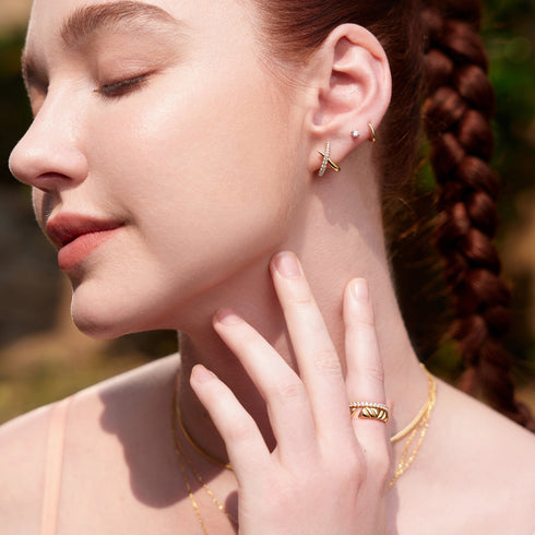 Gold Solitaire Studs | Ania Haie Australia